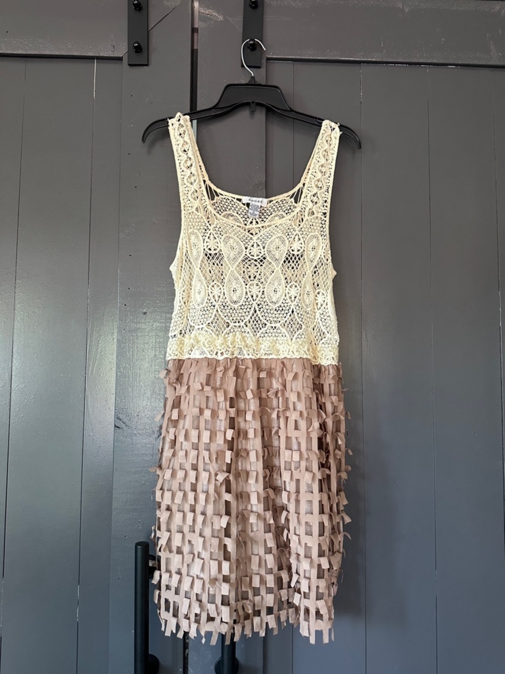 FUN Adore Cream Crochet Lace Tank Top
